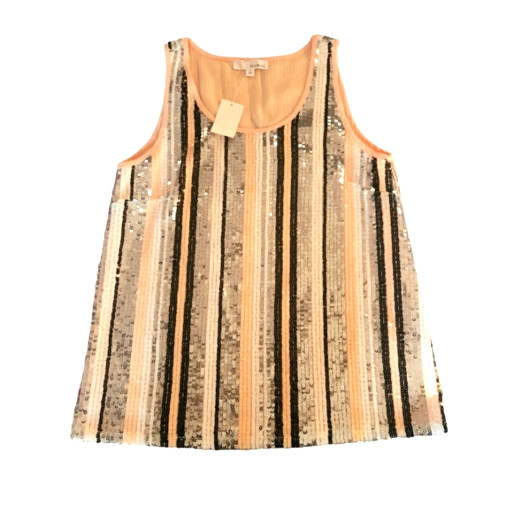 Isla Maude Women's Lined Multi Colored Sequins Summer Crew Neck Tank Top - Picture 5 of 15